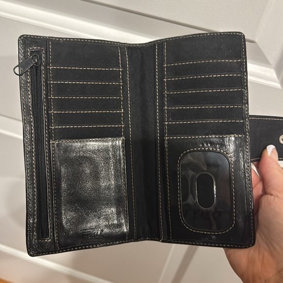 Fossil Wallet Vintage Brown Black Patterned - Picture 4 of 6